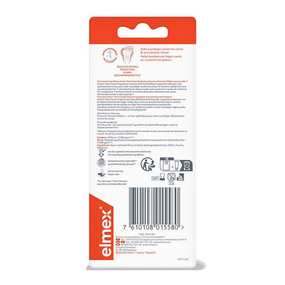 elmex® dentifrice protection caries format voyage