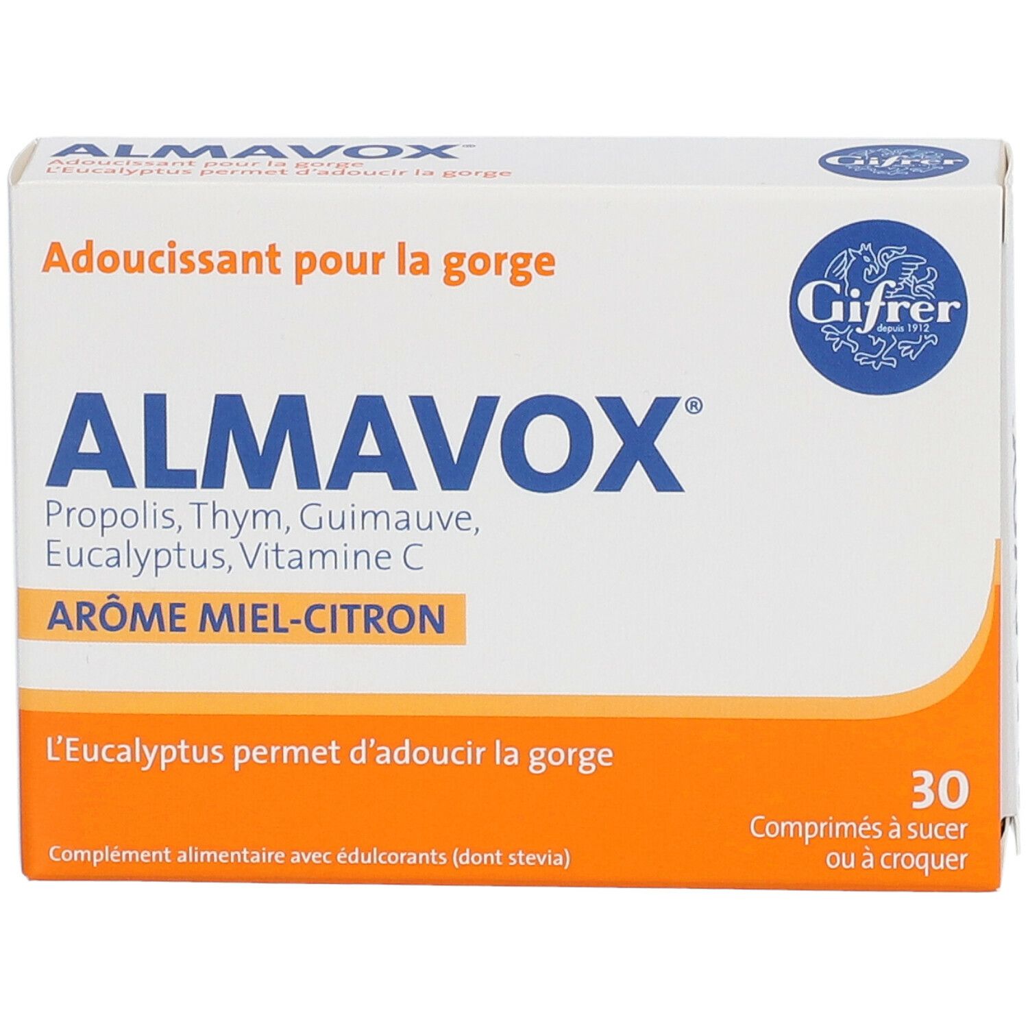 Almavox® adoucissant pour la gorge miel citron