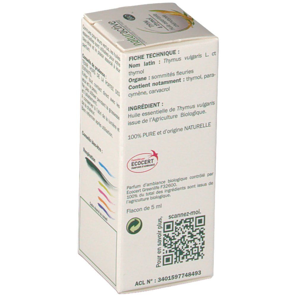 Naturactive Thym vulgaire à thymol Huile essentielle bio