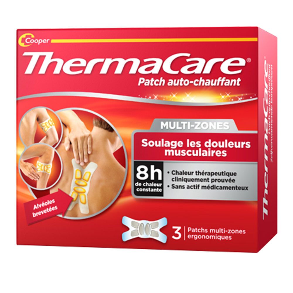 Thermacare Patch Auto-Chauffant Zones ciblées - Boîte de 3