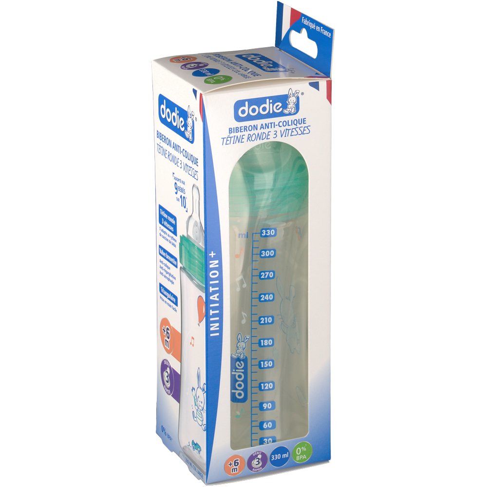 dodie® Evolution+ biberon 330 ml avec tétine débit 3 décor