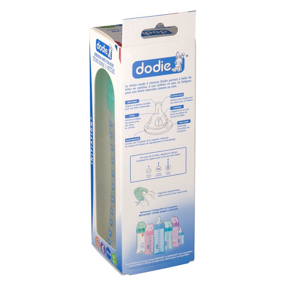 dodie® Evolution+ biberon 330 ml avec tétine débit 3 décor