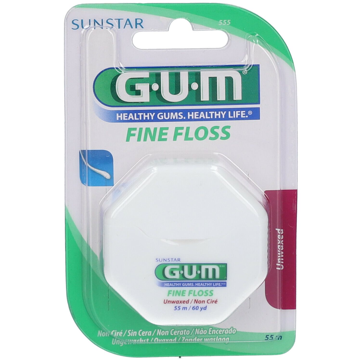 GUM® Fine floss fil dentaire cylindrique non ciré