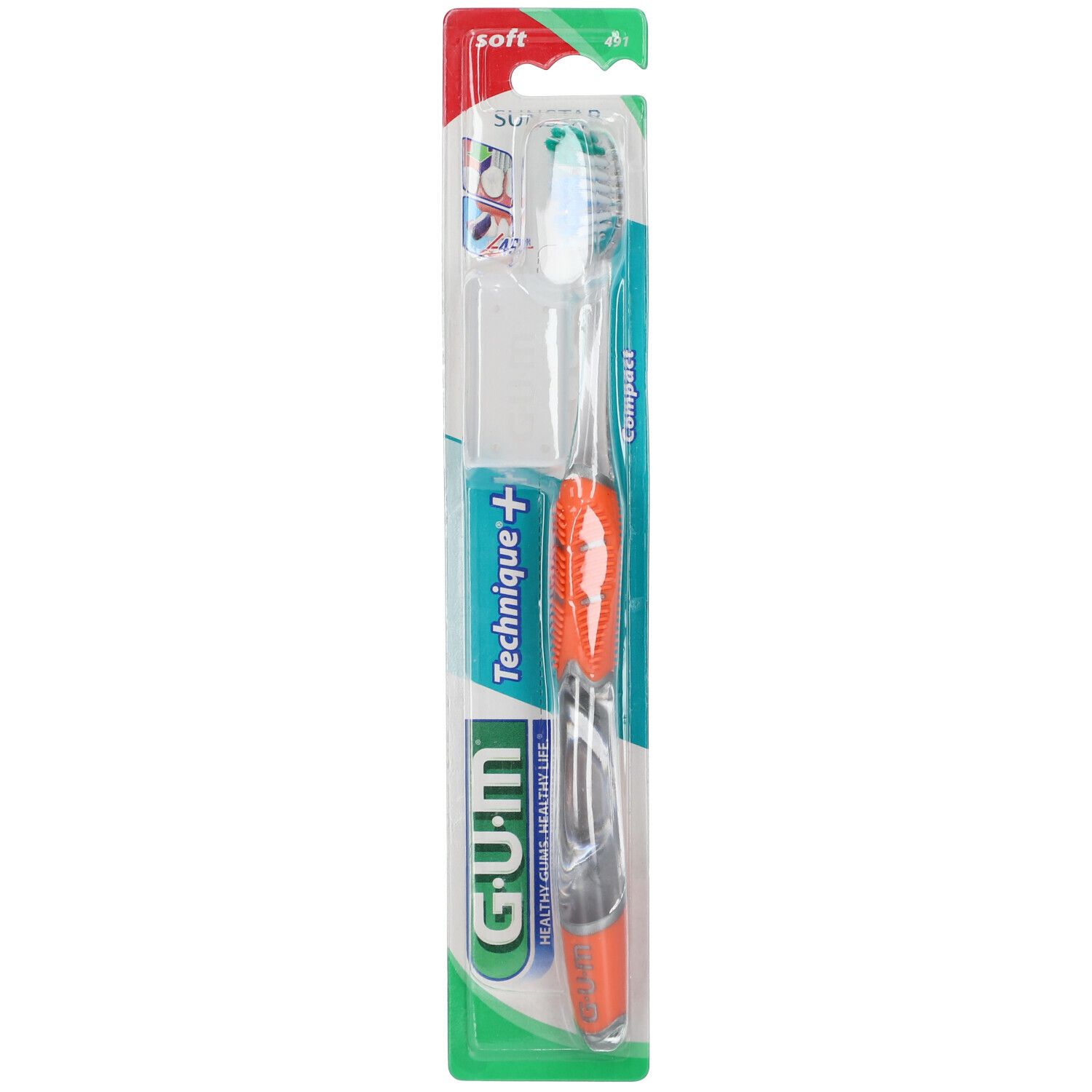 Gum® Technique+ brosse à dents souple compacte adultes