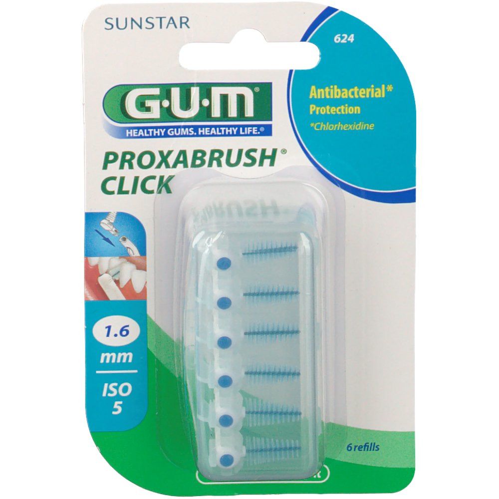 Gum® Proxabrush click brossettes interdentaires de recharges 1,6 mm