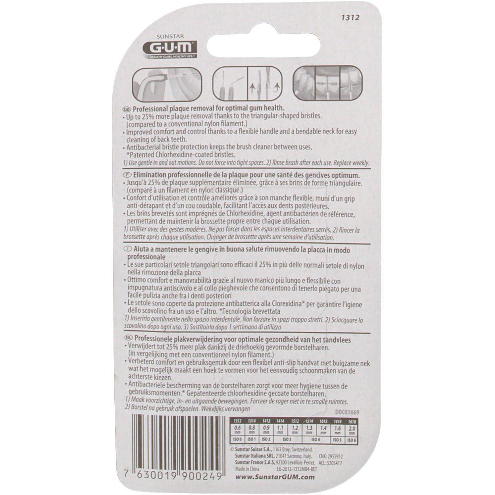 Gum® Proxabrush Trav-ler brossette interdentaire 0.6 mm