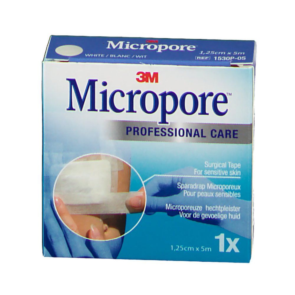 3M™ Micropore™ sparadrap microporeux blanc 1,25 cm x 5 m