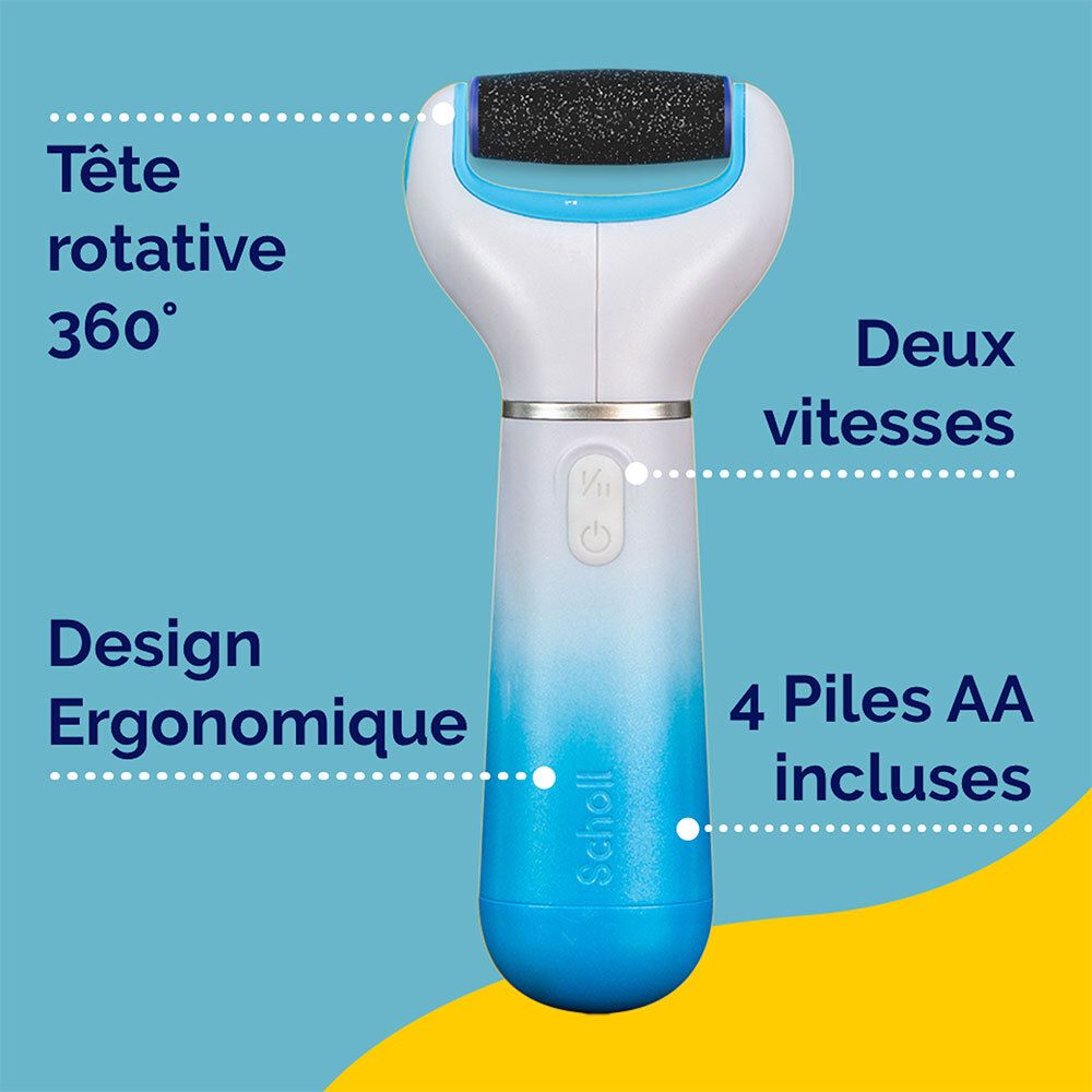 Scholl® Velvet Smooth™ Râpe Electrique Pieds Exfoliante & Contour Bleu