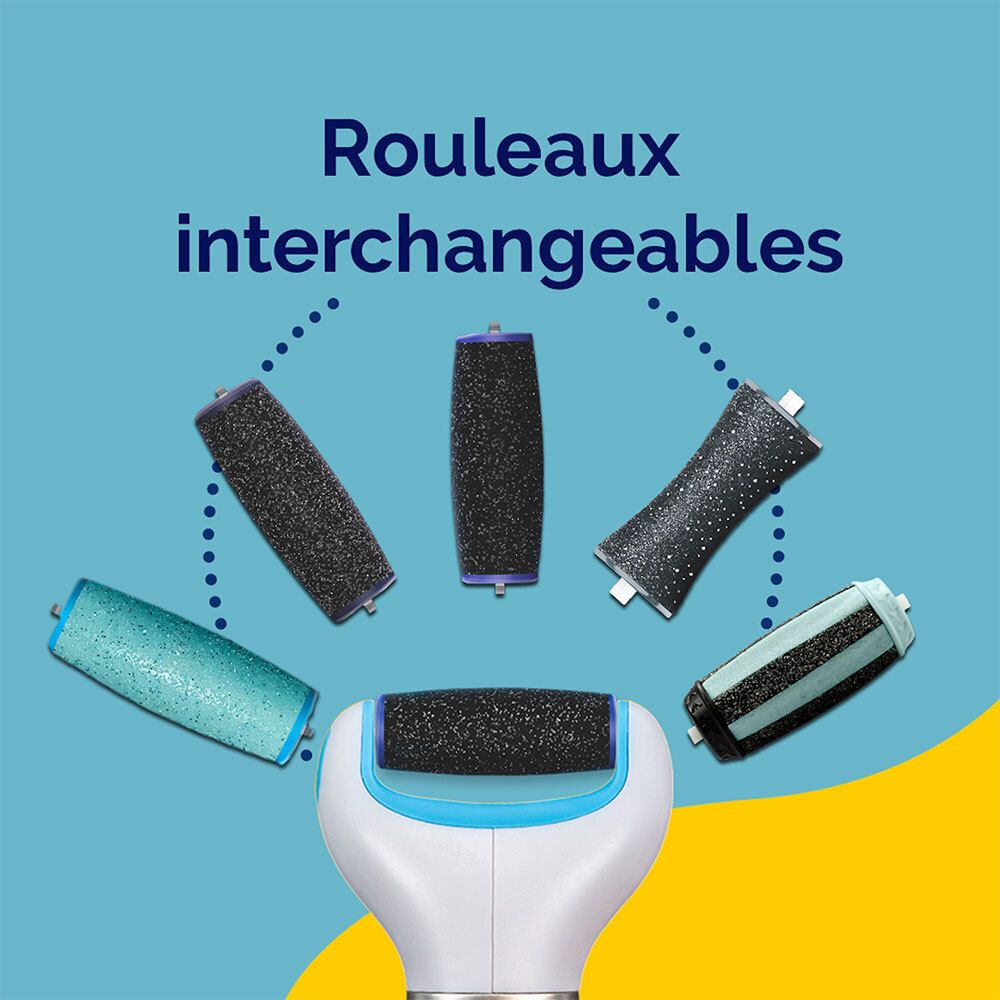 Scholl® Velvet Smooth™ Râpe Electrique Pieds Exfoliante & Contour Bleu