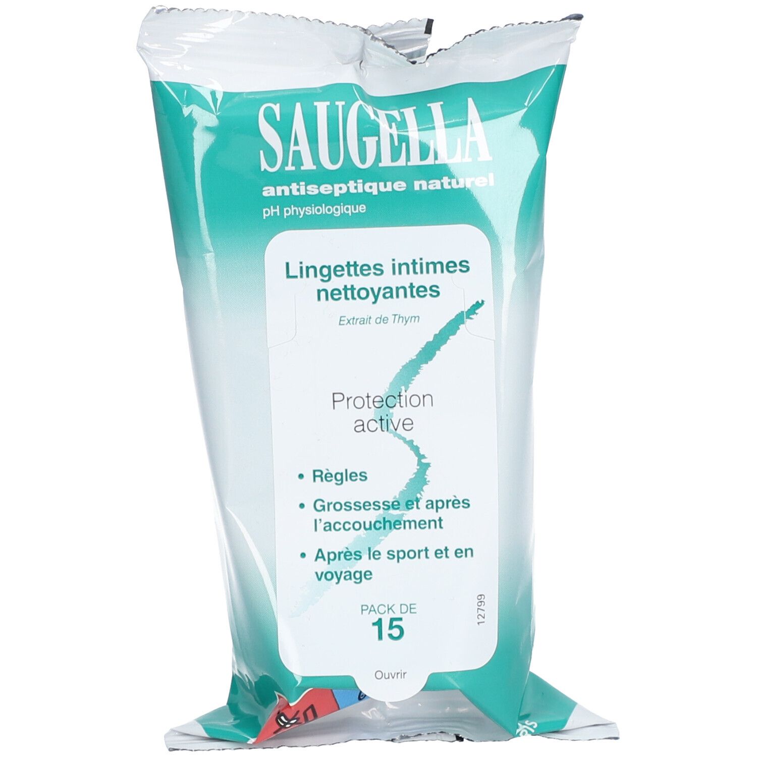 Saugella Antiseptique Hygiène Intime 15 lingettes