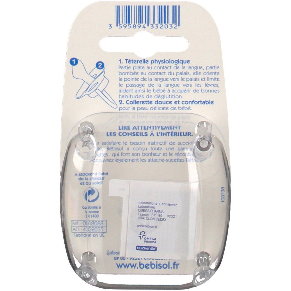 Bébisol ma sucette suavinéx S +6 mois (Couleur non sélectionnable)