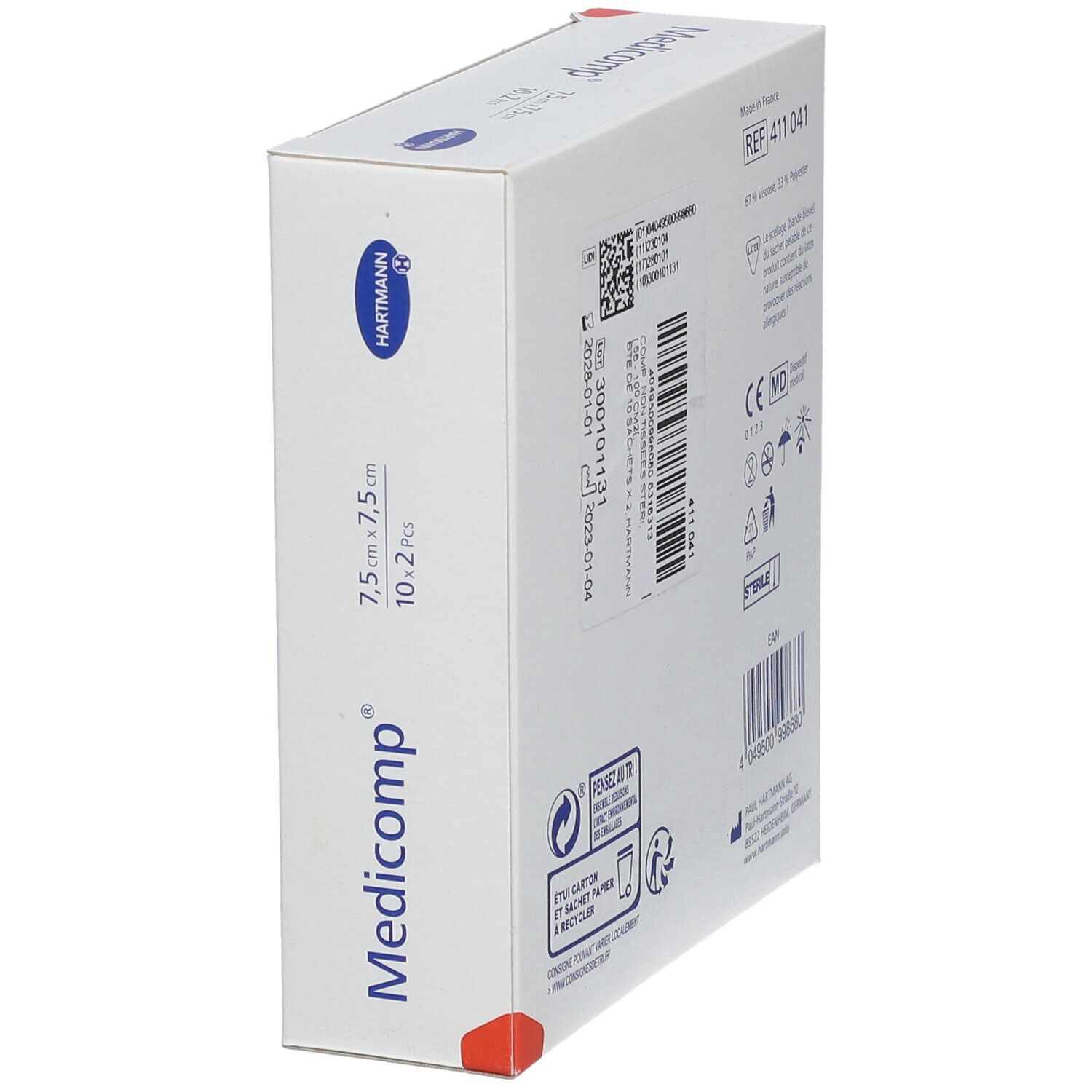 Medicomp® Compresses stériles non tissées  7,5 cm x 7,5 cm