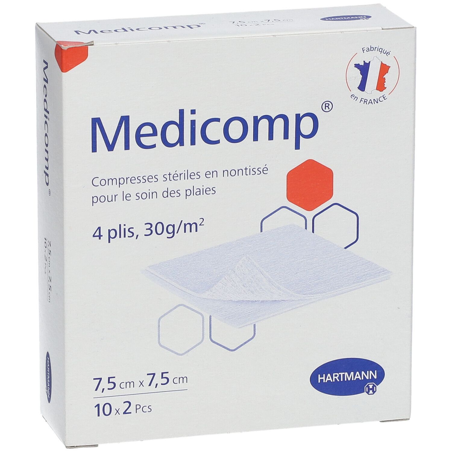 Medicomp® Compresses stériles non tissées  7,5 cm x 7,5 cm