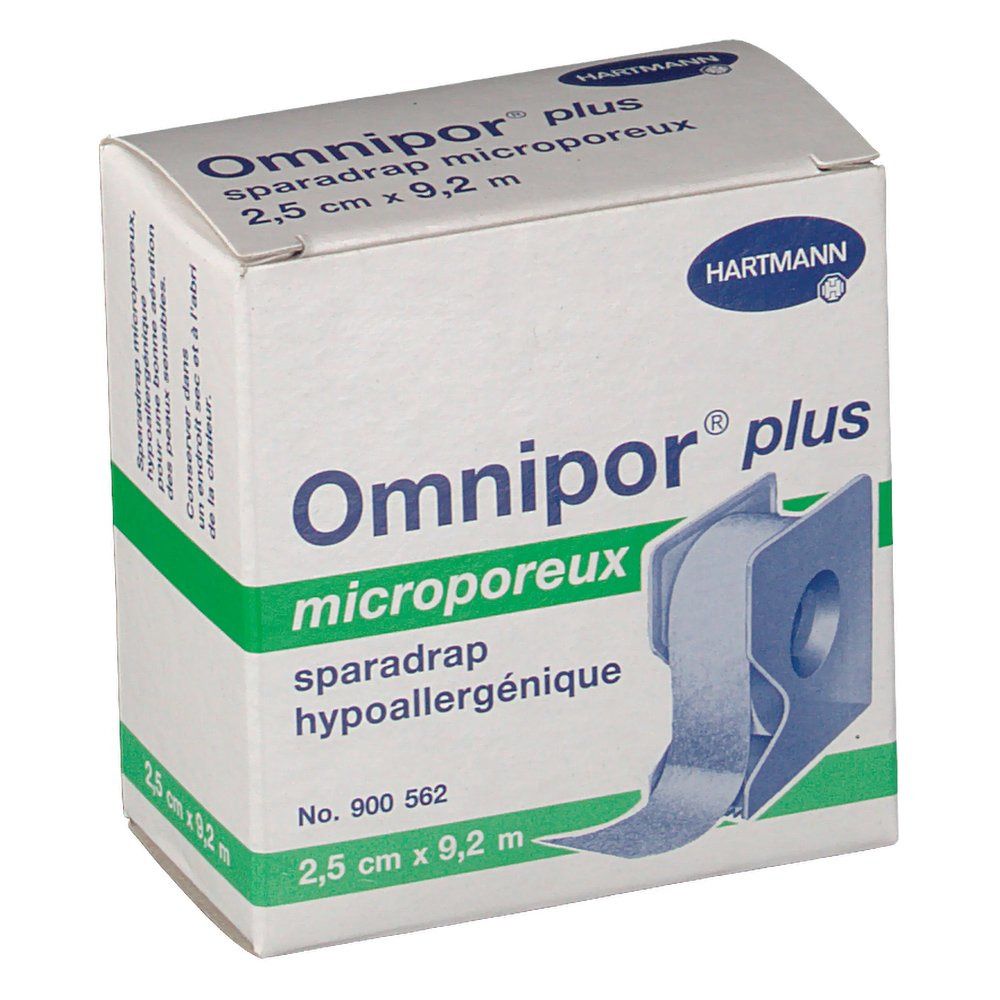 Omnipor Plus sparadrap microporeux 9,2 m x 2,5 cm