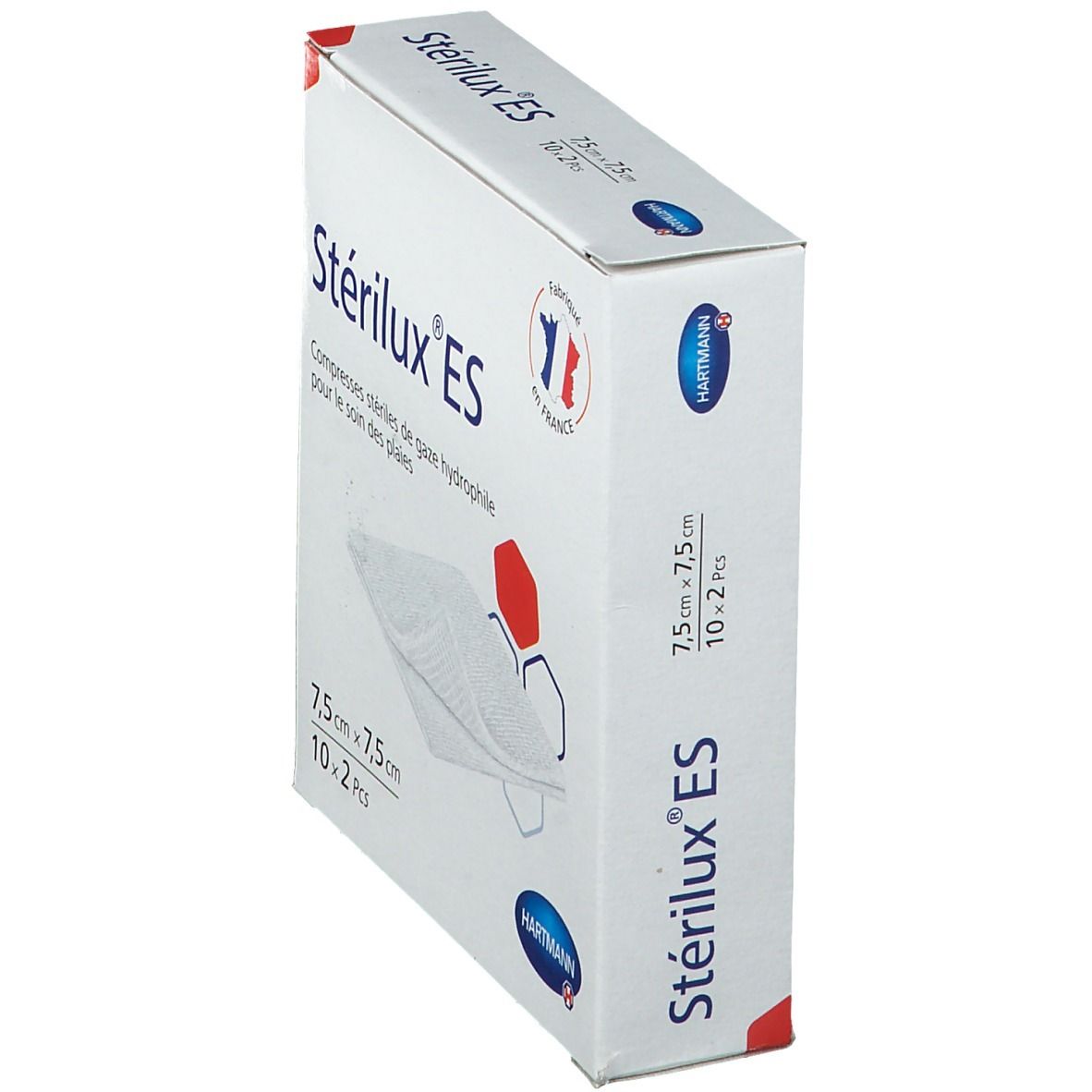 Stérilux Compresses de gaze stériles 7,5 x 7,5 cm - Nettoyage plaies