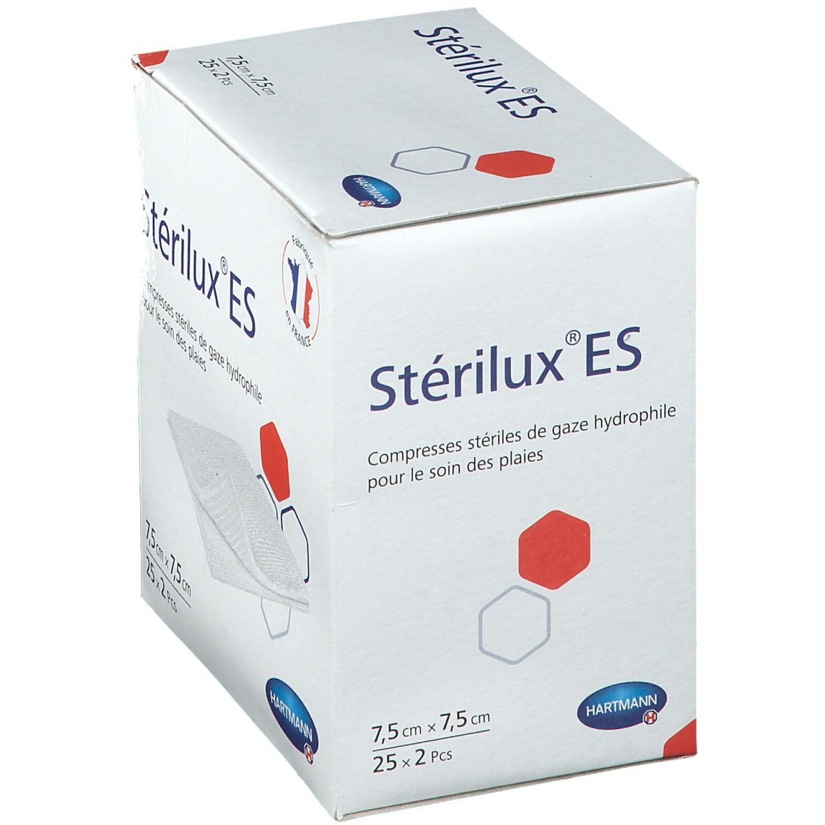 Hartmann Stérilux® ES Compresses de gaze stériles 7,5 cm x 7,5 cm