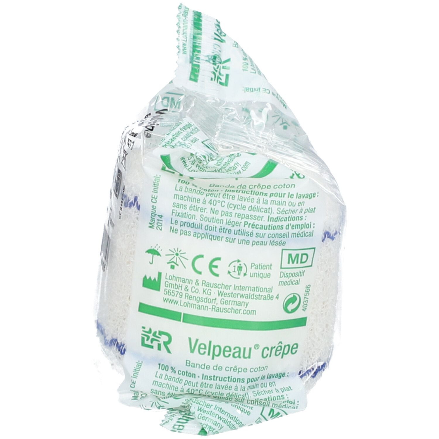 VELPEAU bande de crêpe en coton (100g/m²) Pharmacie Veau en ligne