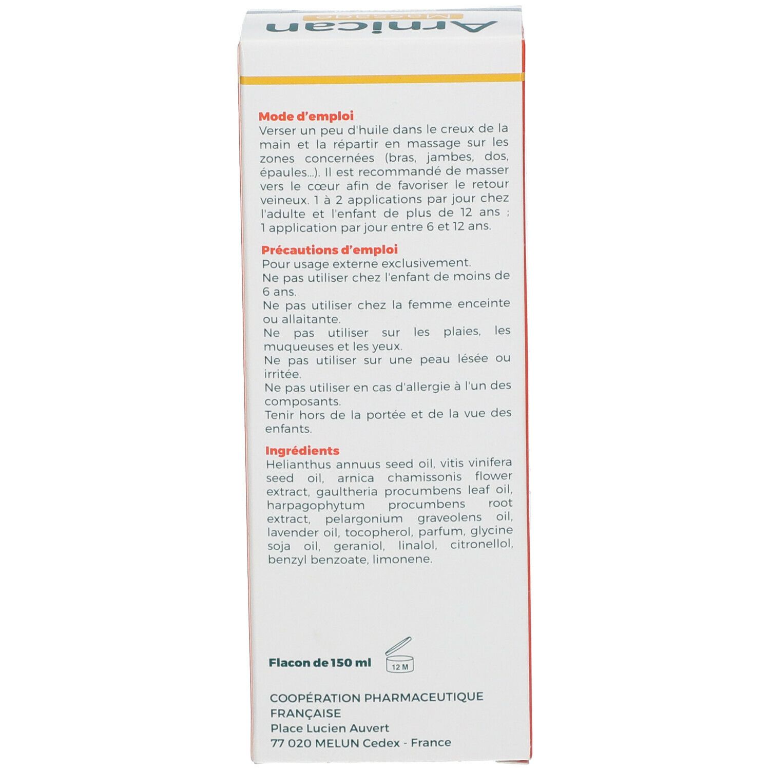 Arnican Huile massage
