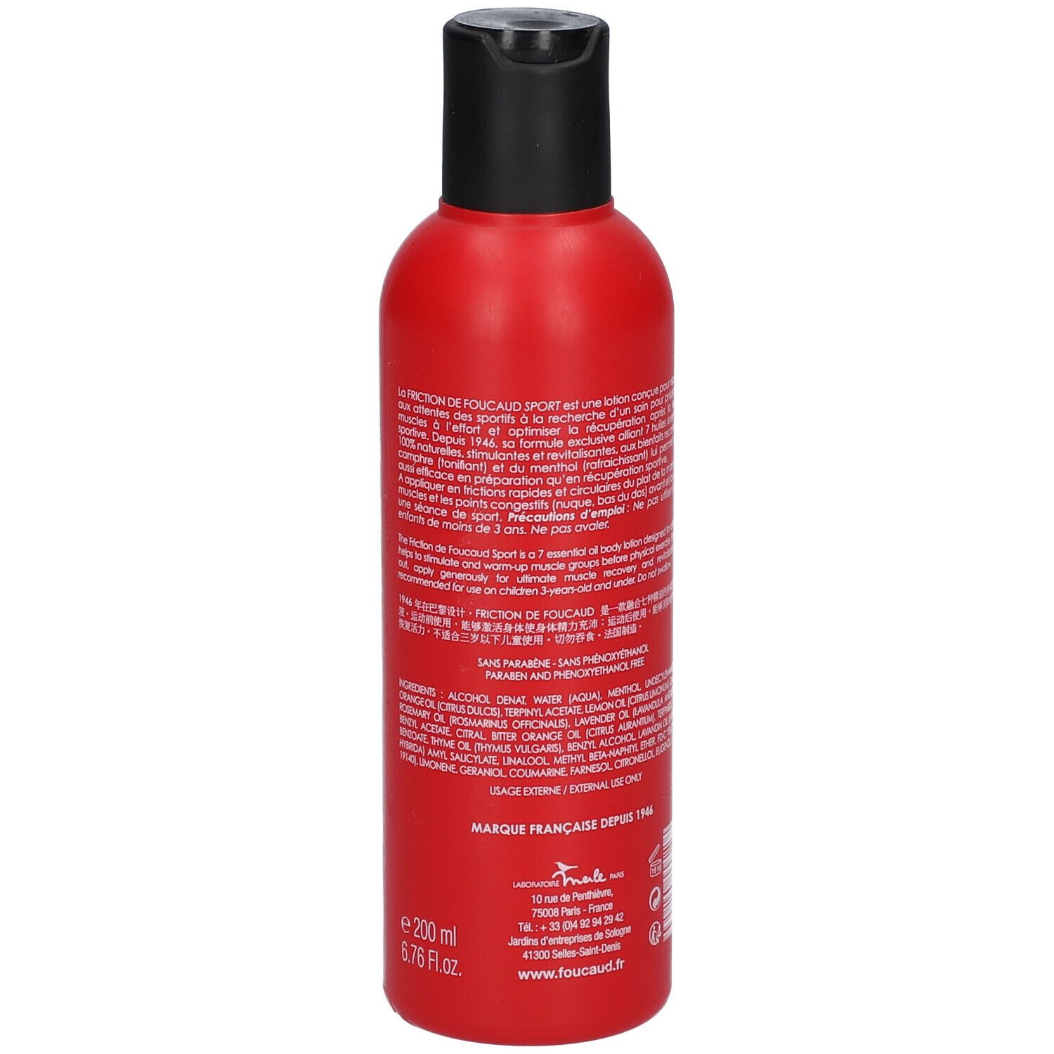 Friction de Foucaud sport Lotion corporelle énergisante