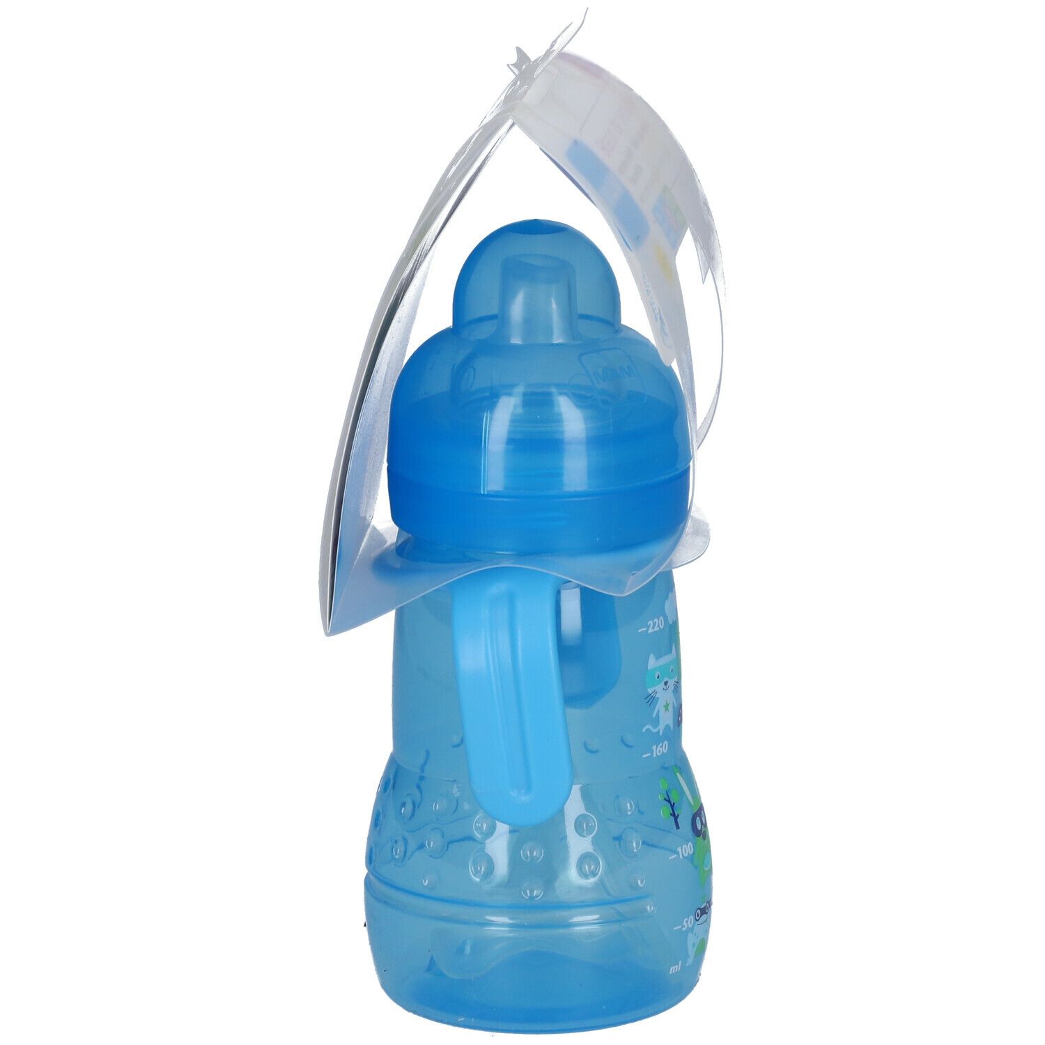 MAM Biberon transition 220 ml - bec silicone bleu