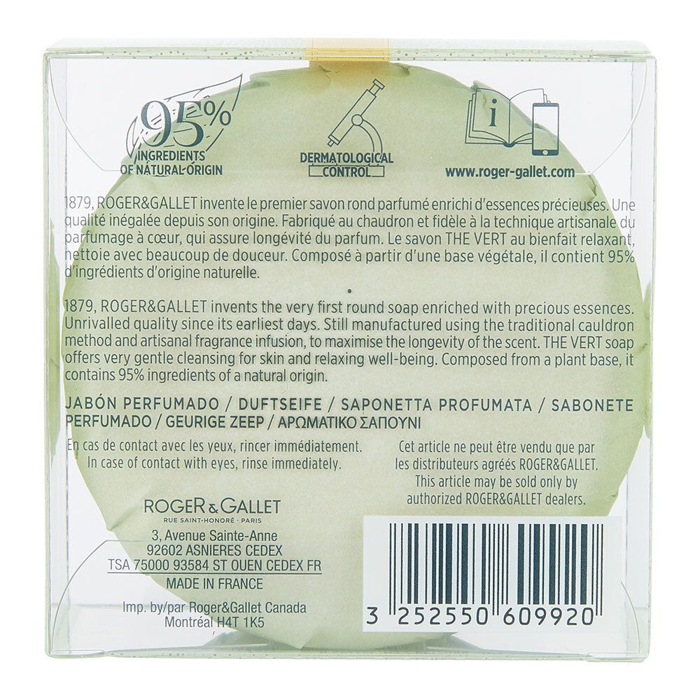 Roger & Gallet Savon parfumé thé vert - boite cristal