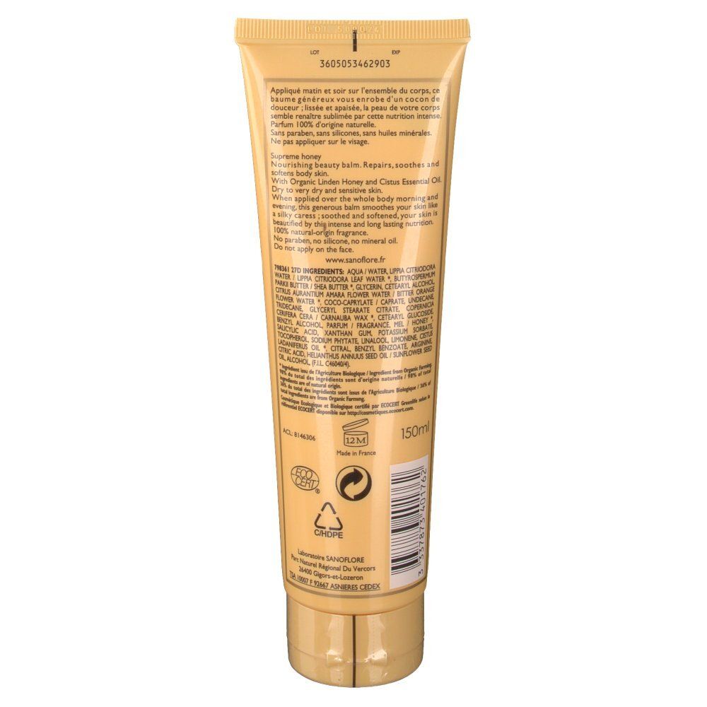 Sanoflore Miel Suprême baume de beauté nutritif corps
