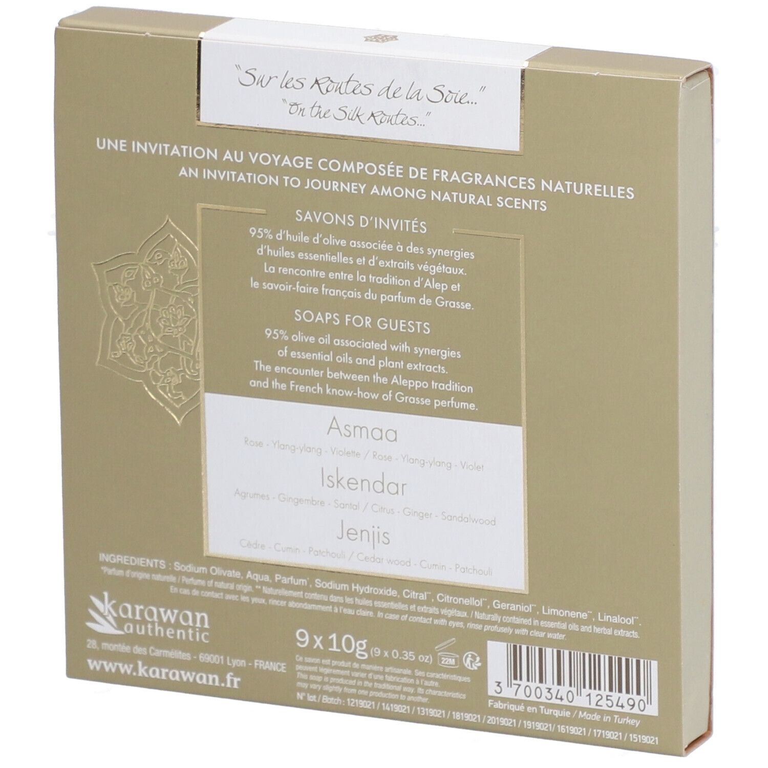 Karawan Coffret cadeau de 9 savons d'Alep artisanaux