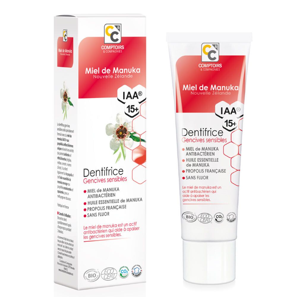 Comptoirs & Compagnies Dentifrice gencives sensibles Miel de Manuka IAA15+