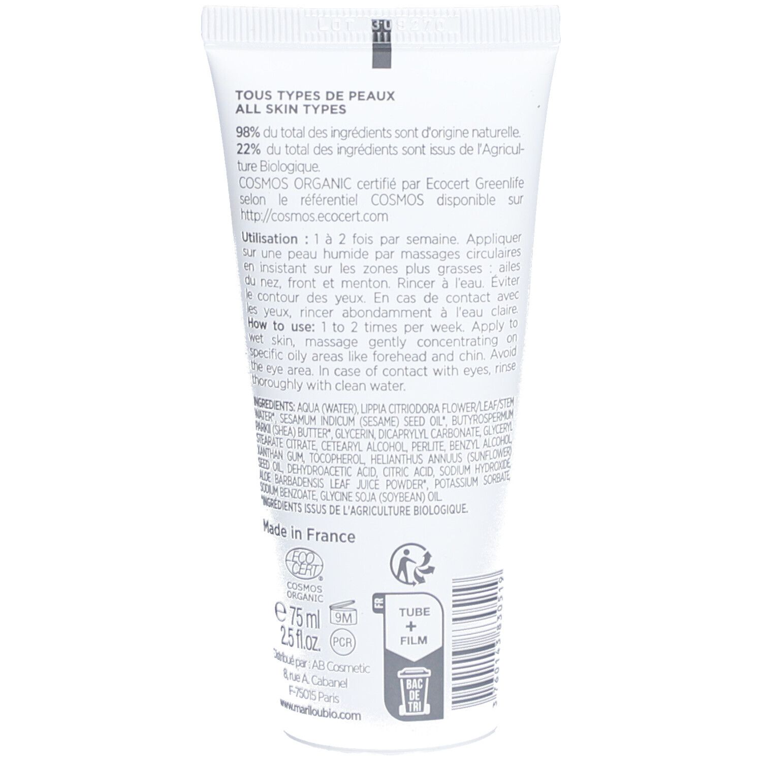Marilou Bio Gommage Visage Exfoliant bio