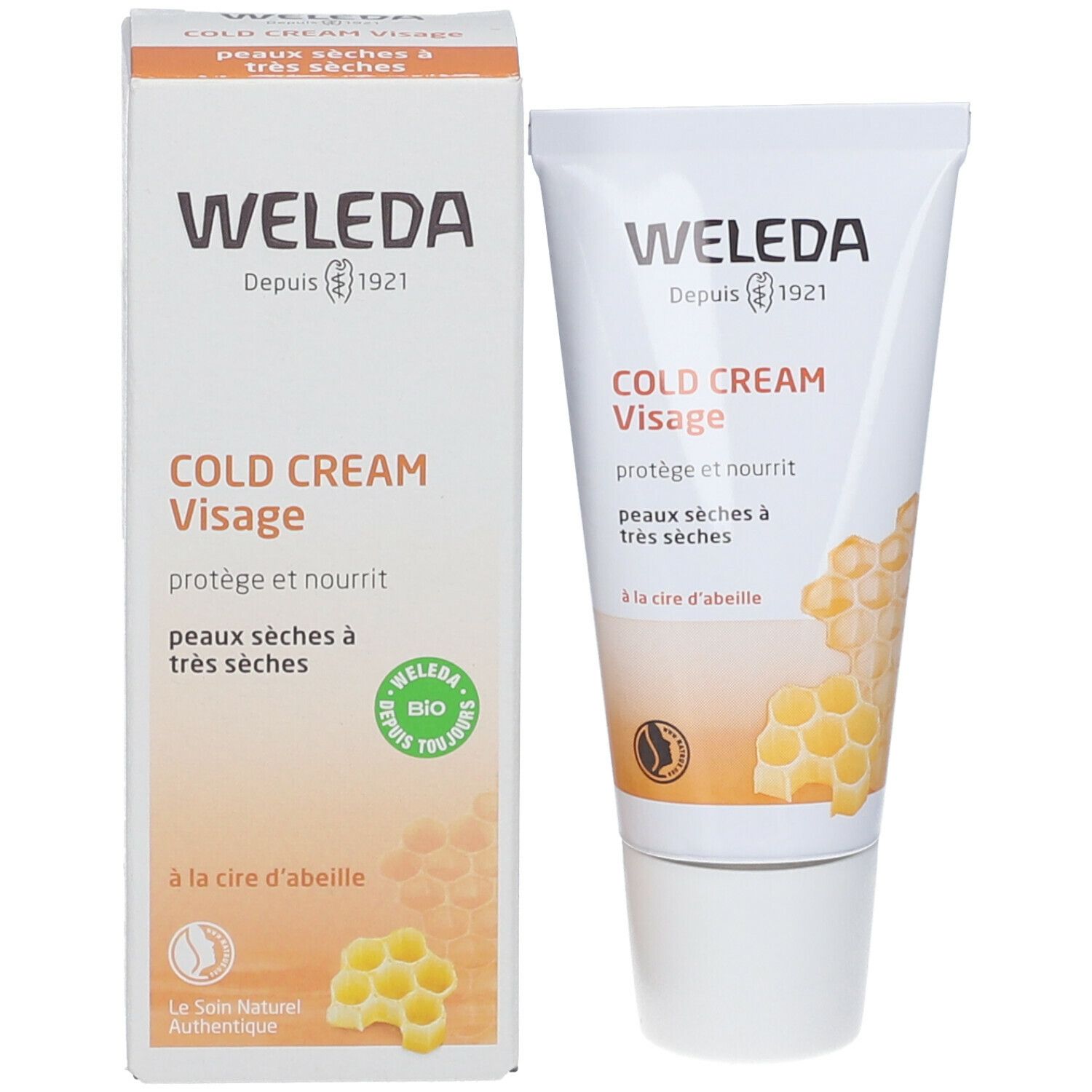 WELEDA - Cold Cream Visage - Crème Visage à la Cire d'Abeille - Peaux  Sèches à Très Sèches - Tube de 30 ml