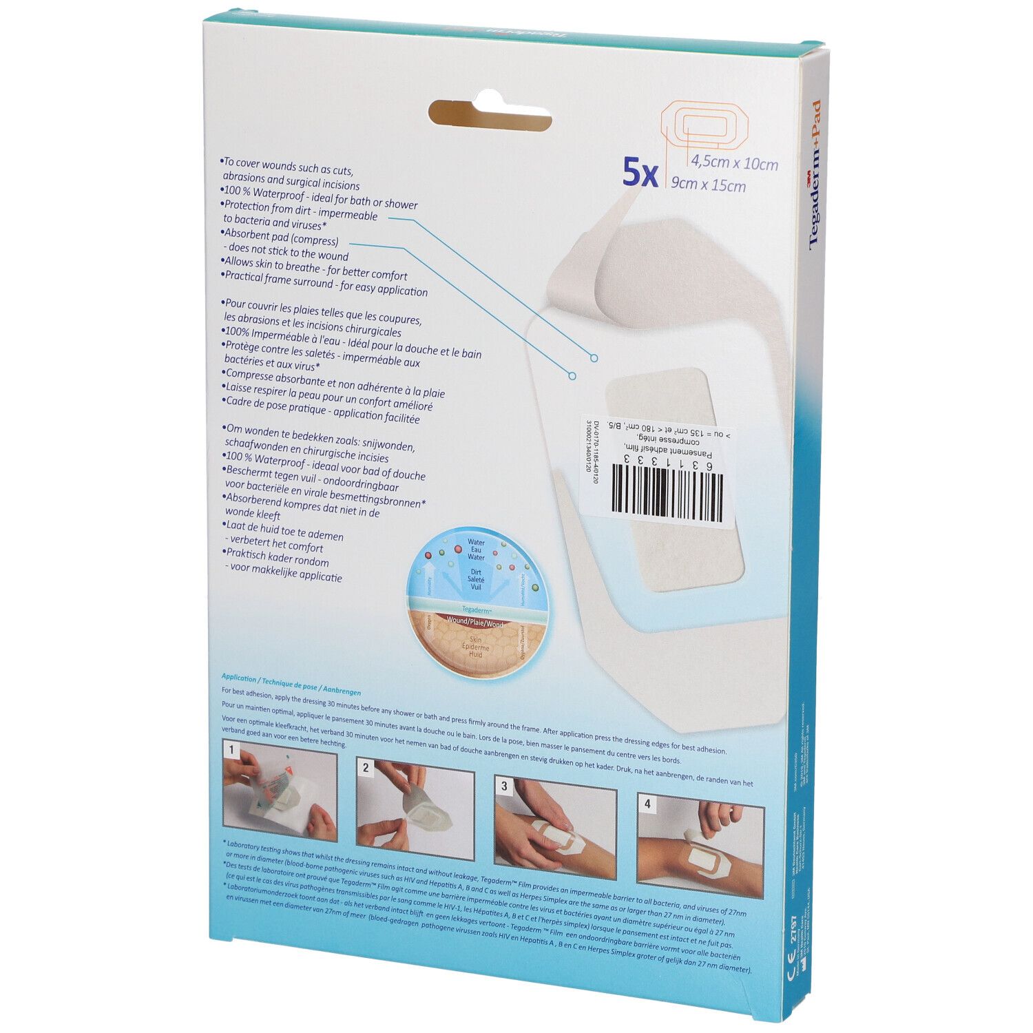 3M™ Tégaderm™+ Pad pansement 9 cm x 15 cm