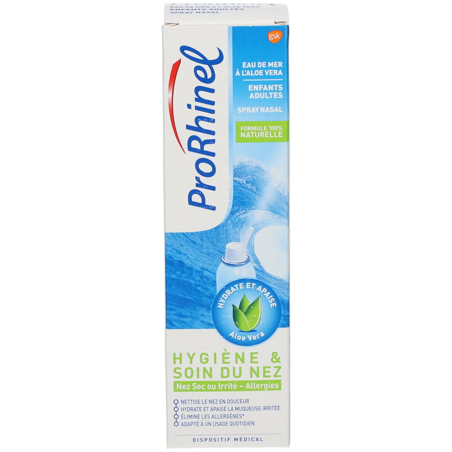 ProRhinel® Hygiène du Nez Adulte Enfant Spray nasal à l'extrait naturel d'aloe vera