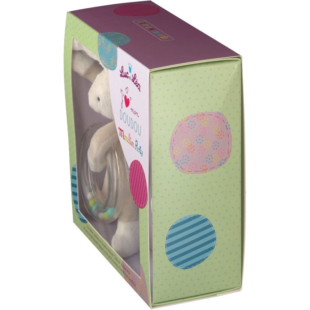 Luc et Léa Coffret Doudou Moulin Roty et sucette J'aime mon doudou 0-6 mois