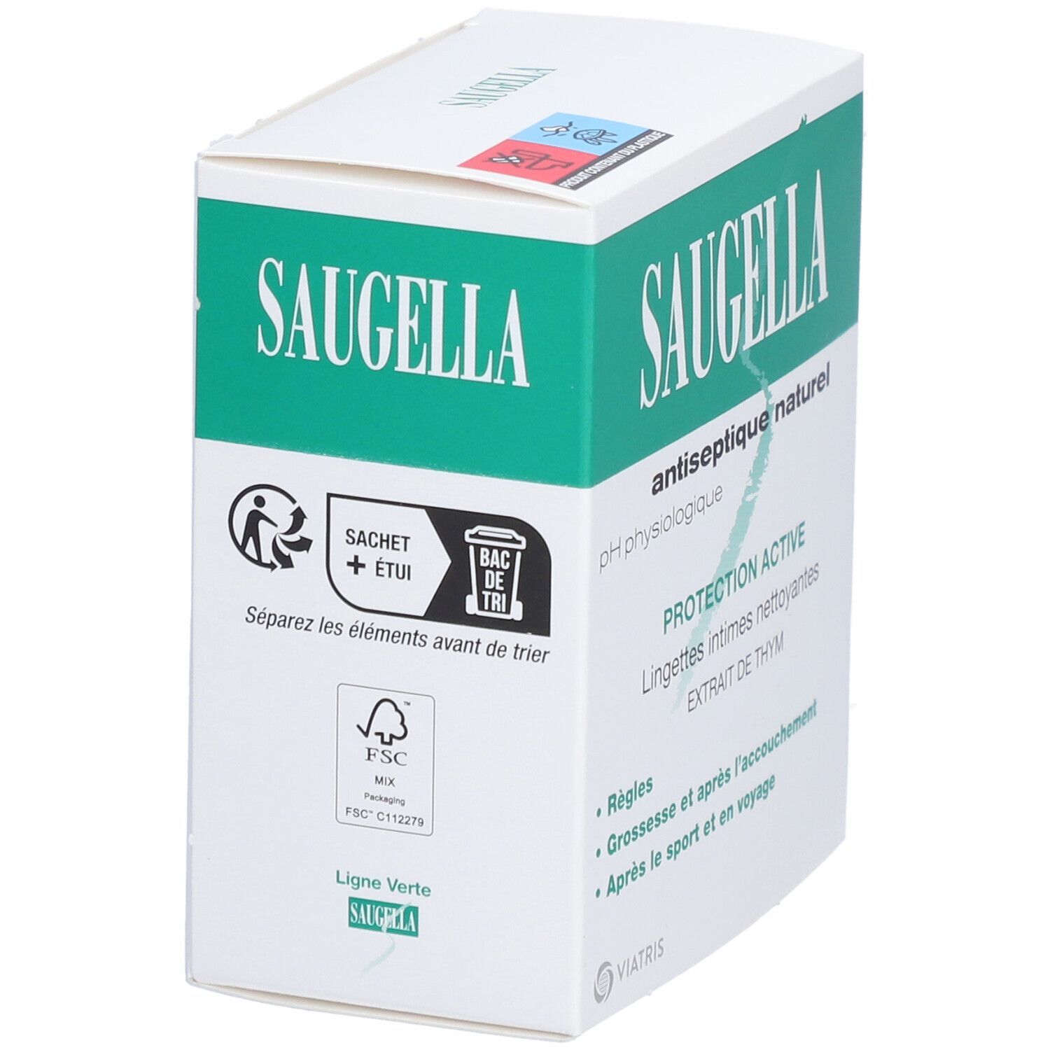 Saugella Antiseptique Naturel Lingettes