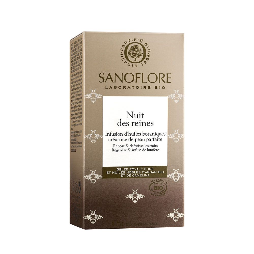 SANOFLORE Reines Huile de nuit sèche visage éclat certifiée Bio