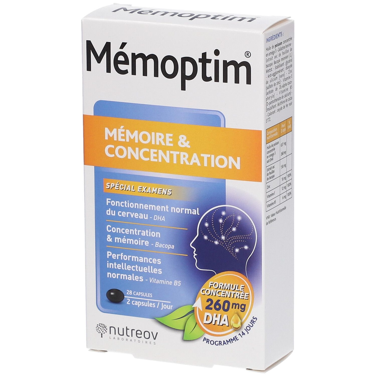 Nutreov Physcience Memoptim® Mémoire et Concentration