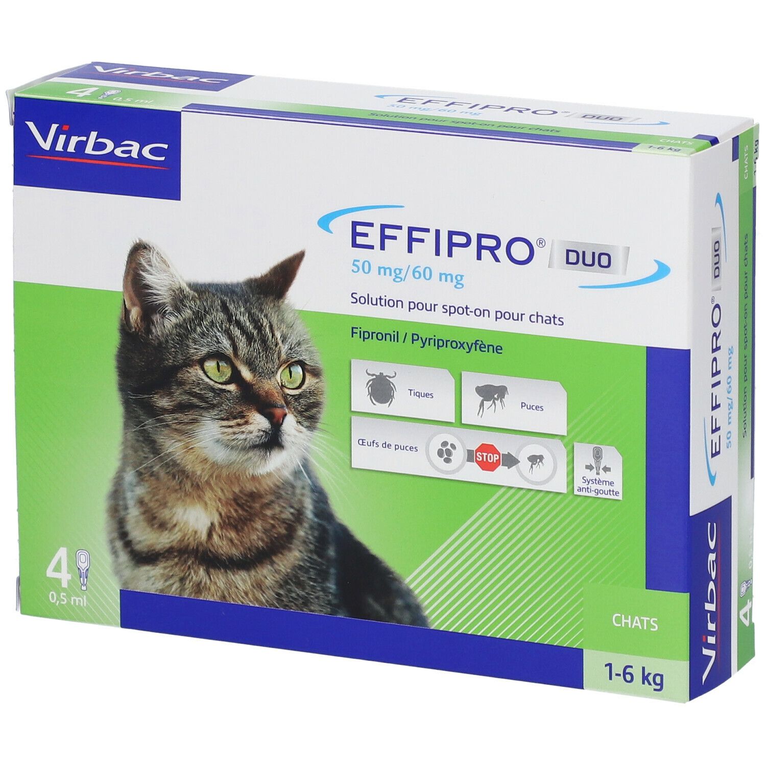 Virbac Effipro 50 mg/60 mg Solution pour spot-on pour chats