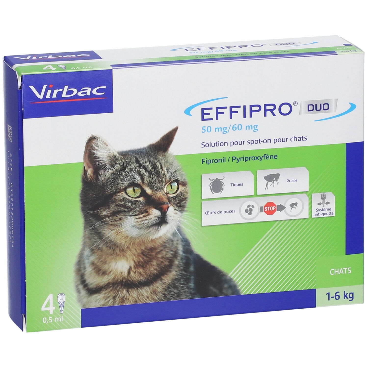 Virbac Effipro 50 mg/60 mg Solution pour spot-on pour chats