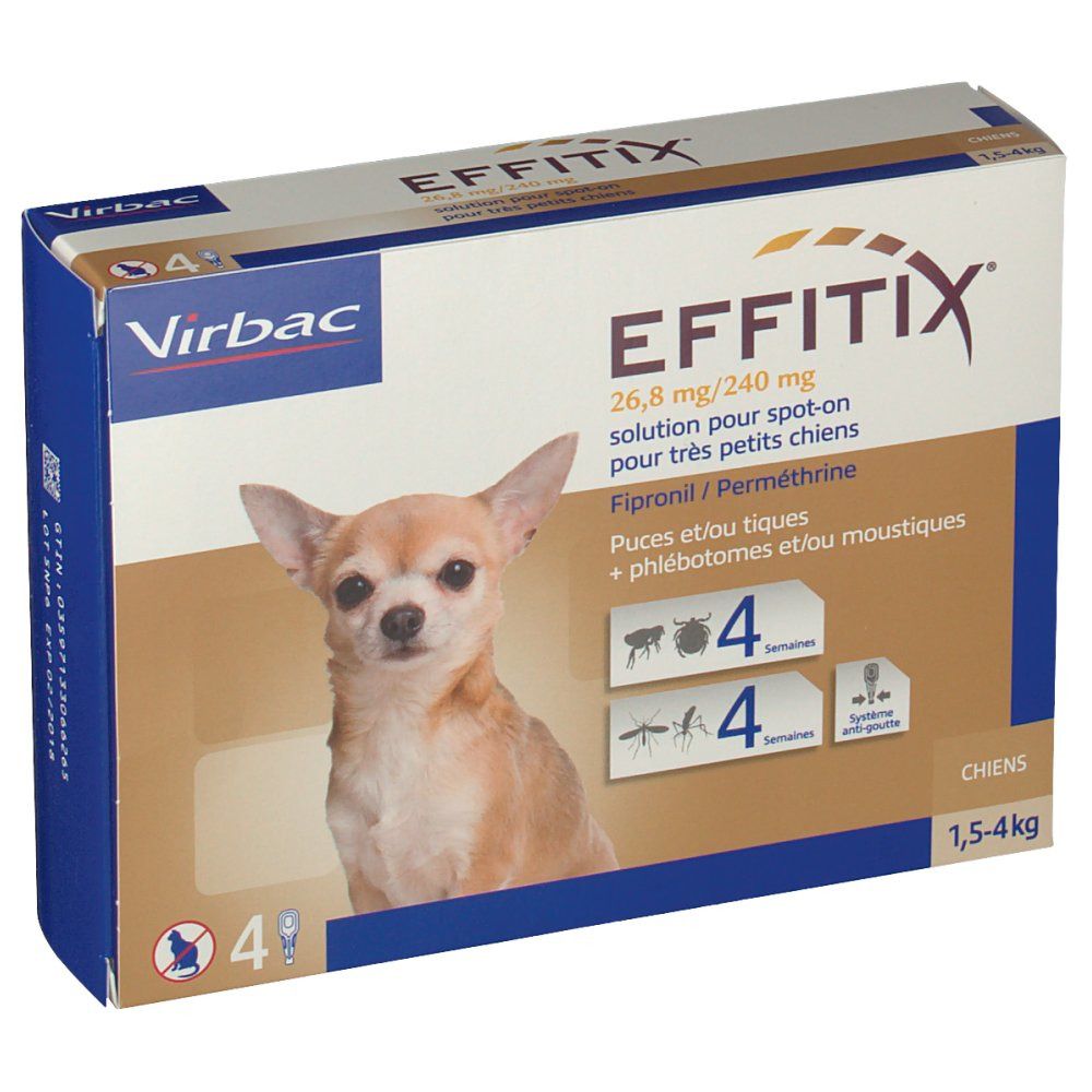 Virbac Effitix Solution pour spot on pour très petit chien