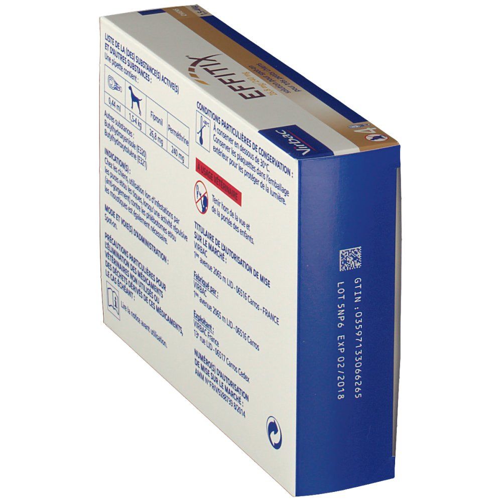 Virbac Effitix Solution pour spot on pour très petit chien