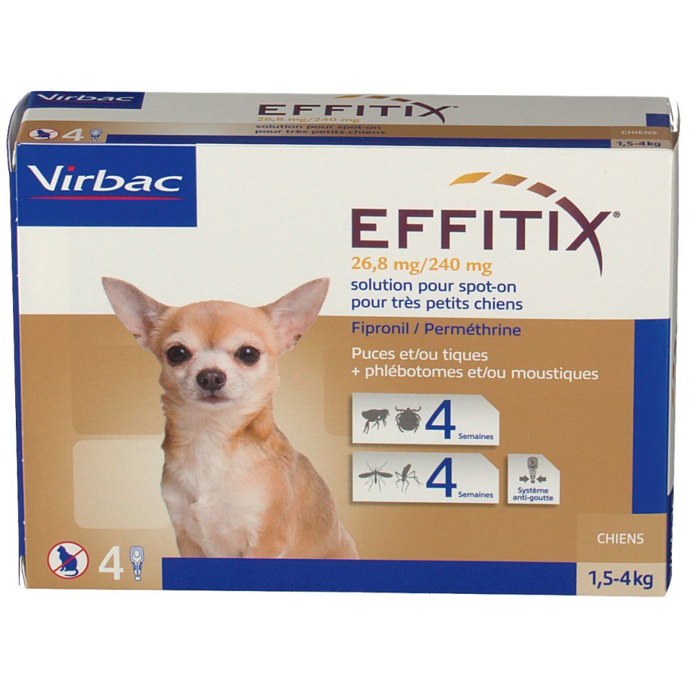 Virbac Effitix Solution pour spot on pour très petit chien