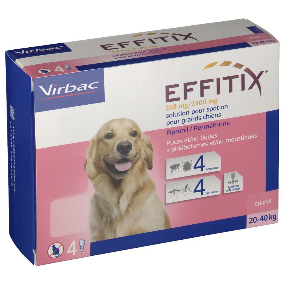 Virbac Effitix Solution pour spot on pour grand chien