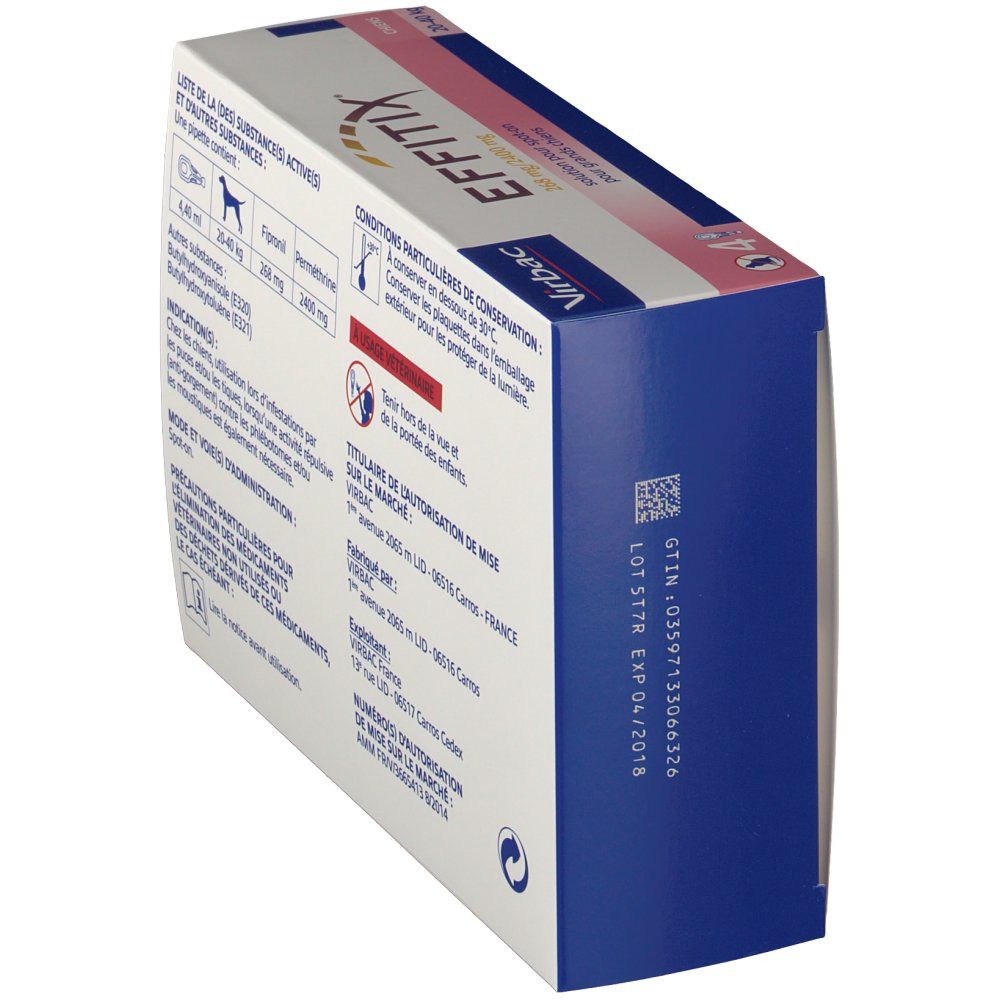 Virbac Effitix Solution pour spot on pour grand chien
