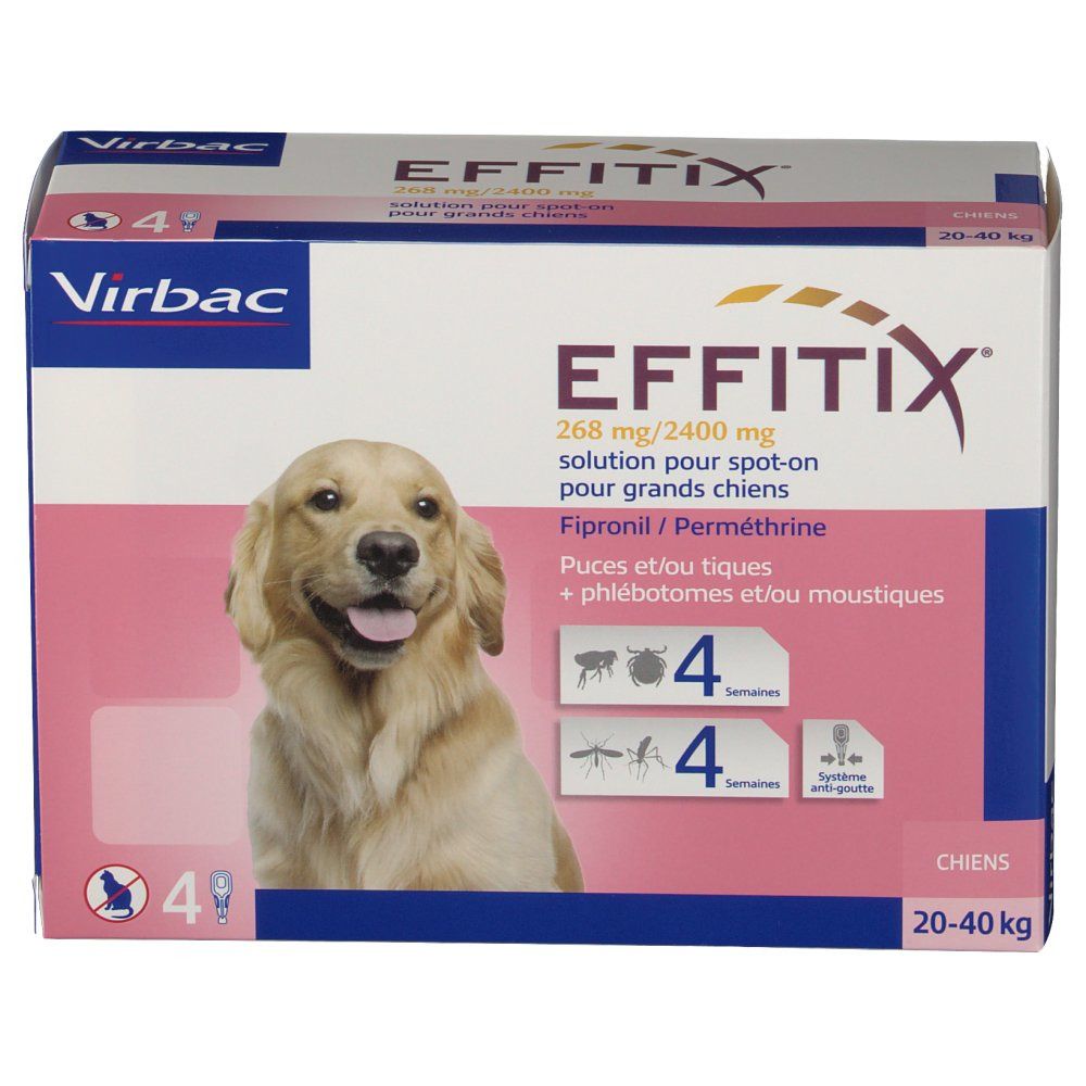 Virbac Effitix Solution pour spot on pour grand chien