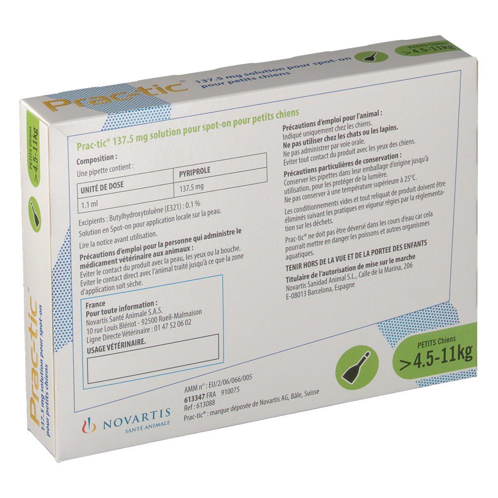 Prac-tic® 137,5 mg solution pour petits chiens