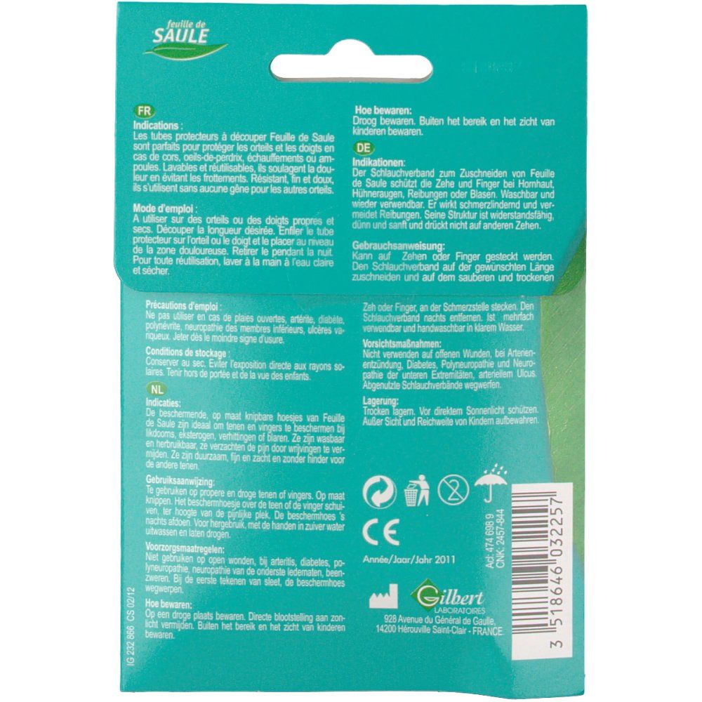 Gilbert Feuille de Saule Tubes Protecteurs ampoules et cors
