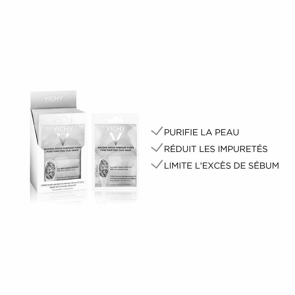 VICHY Pureté thermale Masque bi-dose Argile purifiant 2x6 ml