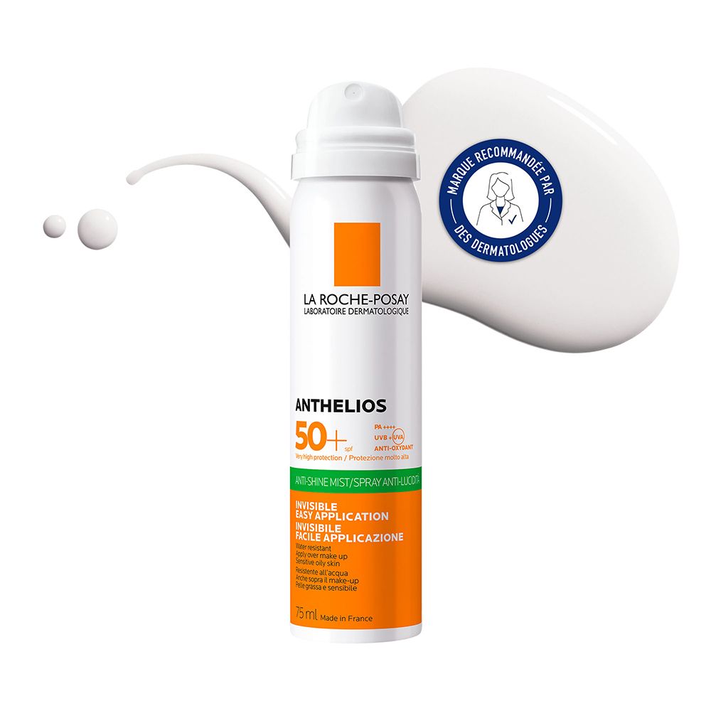 Anthelios Crème Solaire en Brume Fraîche Anti-Brillance Visage SPF50 Aérosol Avec Parfum 75ml