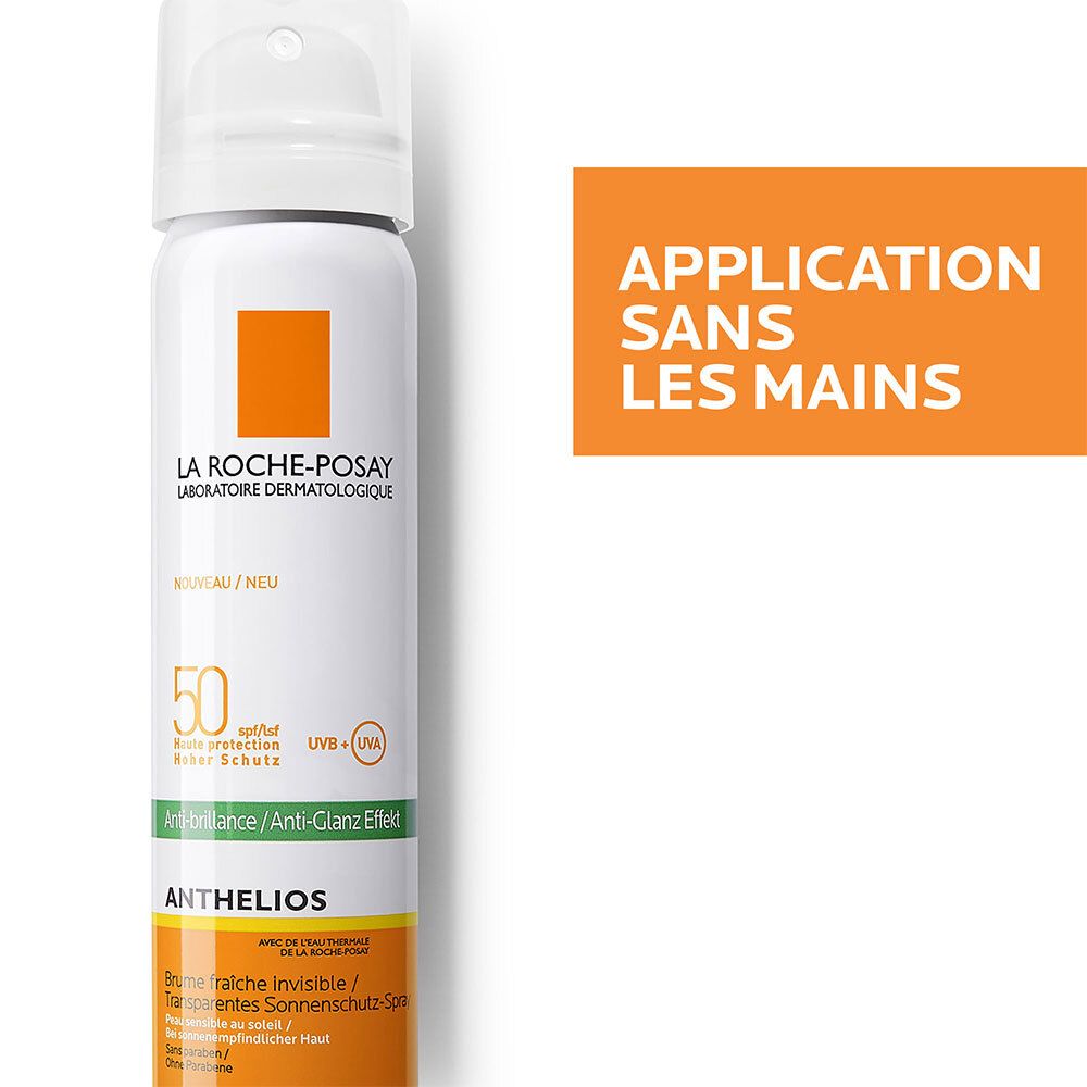 Anthelios Crème Solaire en Brume Fraîche Anti-Brillance Visage SPF50 Aérosol Avec Parfum 75ml