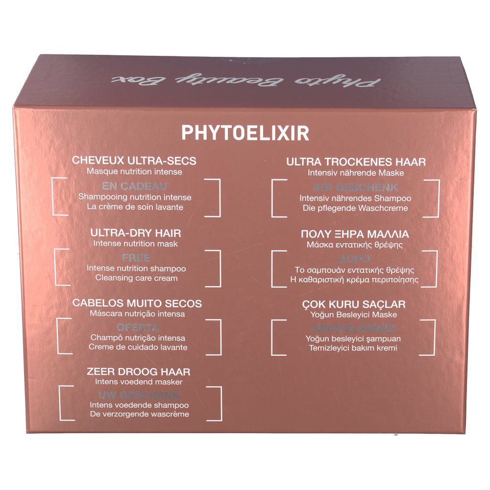 Coffret Phyto PHYTOELEXIR La Crème de soin lavante + PHYTOELIXIR Masque nutrition intense + PHYTOELIXIR Shampooing nutrition intense